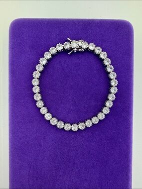 💛 Classic 18k White Gold Plated Tennis Bracelet | Bold Timeless Crystal Radiance